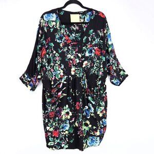 Anthropologie Maeve Batwing Tunic Dress Mini Size Medium Pockets Draped Pleated